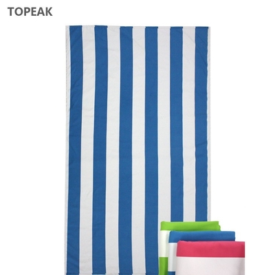 Niebieskie białe paski z mikrofibry Ręczniki plażowe Lekkie super chłonne 160x80cm
