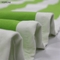 Luksusowy ręcznik plażowy w zielone i białe paski z mikrofibry 256g